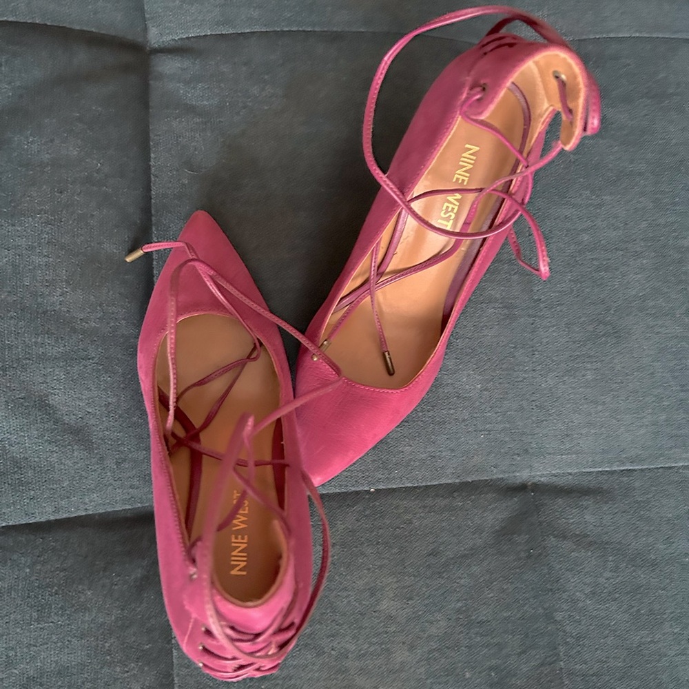 Nine West tie up heels